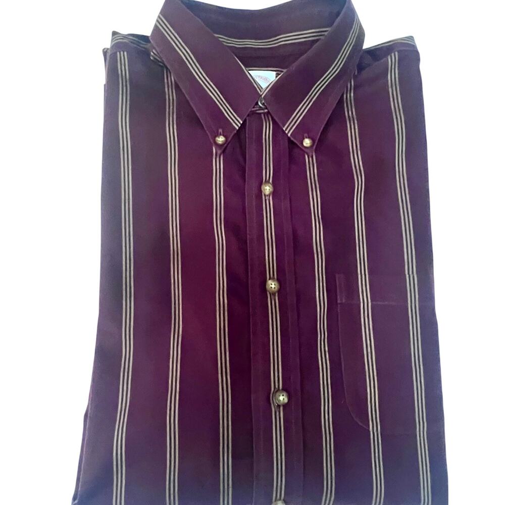 Brooks Brothers Mens Original Polo Regular Fit Button-Down Shirt Burgundy XL